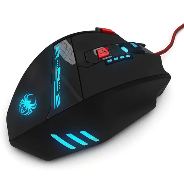 Игровая мышь Zelotes T-90 Черный с красным max разрешение 9200 DPI с LED подсветкой 8 кнопок проводная для игр - изображение 11