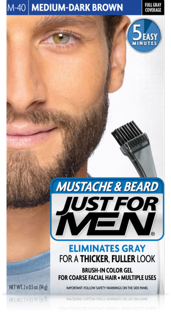 Фарба борода та вуса JUST FOR MEN (М 40) - Середній Темний Кориневий 28 мл - Фото 1 Фарба борода та вуса JUST FOR MEN (М 40) - Середній Темний Кориневий 28 мл - зображення 1