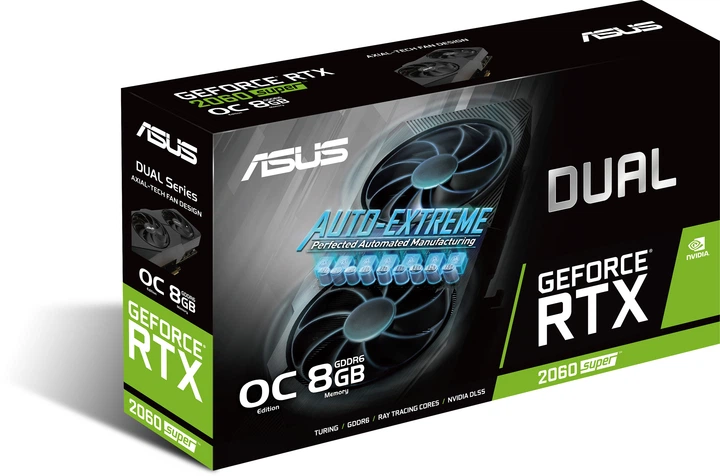 【ジャンク】ASUS DUAL-RTX2060S-08G-EVO-V2 Видеокарта Asus PCI-Ex GeForce RTX 2060 Super Dual EVO V2 OC