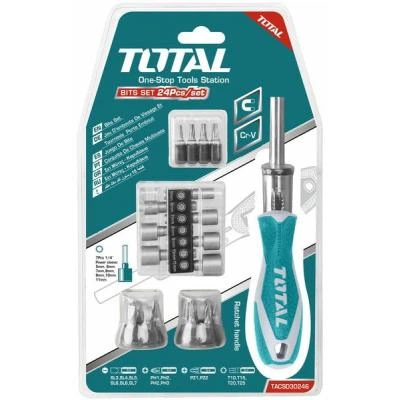 Набор бит Total бит, головок, отверка, 24шт. (TACSD30246) - Фото 1 Набор бит Total бит, головок, отверка, 24шт. (TACSD30246) - изображение 1