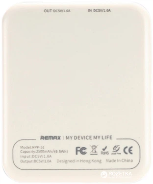 УМБ Remax RPP-51 Pino 2500 mAh White – фото, отзывы, характеристики в ...