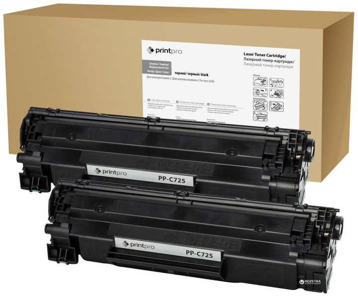 Картридж PrintPro Canon (725) LBP6000/MF3010 Dual Pack 2 шт. (PP-C725DP ...