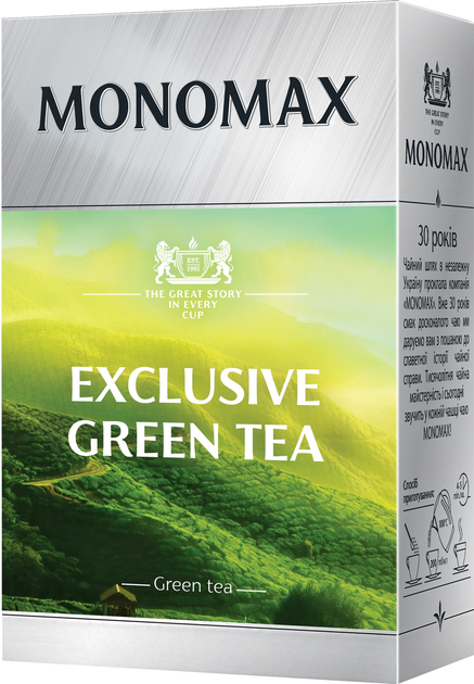 Упаковка чаю китайського зеленого листового Мономах Exclusive Green Tea 90 г х 2 шт (2000006780898) - зображення 3