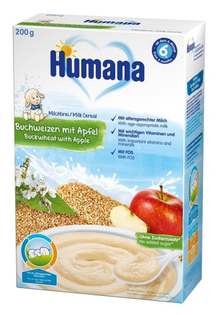 Каша молочна Humana гречана з яблуком 200 г (EK22154769) - зображення 1