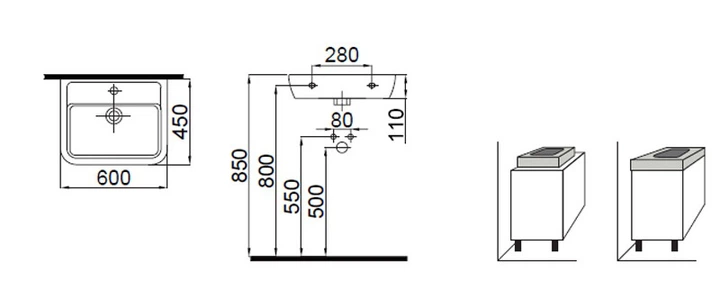Умивальник Idevit Halley 45x60 3201-0455-1201 - зображення 2