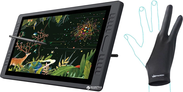 Графічний монітор Huion Kamvas GT-221Pro з рукавичкою – фото
