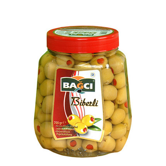 Оливки BAGCI зелені з перцем 700 г (ol27) - зображення 1