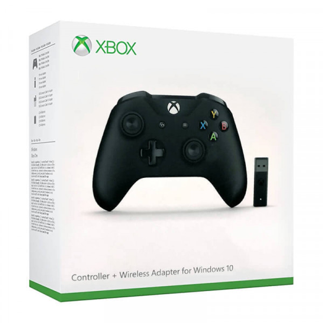 Беспроводной геймпад Microsoft Xbox One S Black + Адаптер для Windows ...