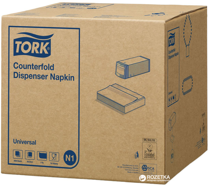  Tork Counterfold Universal для диспенсера 1 слой 250 шт белые .