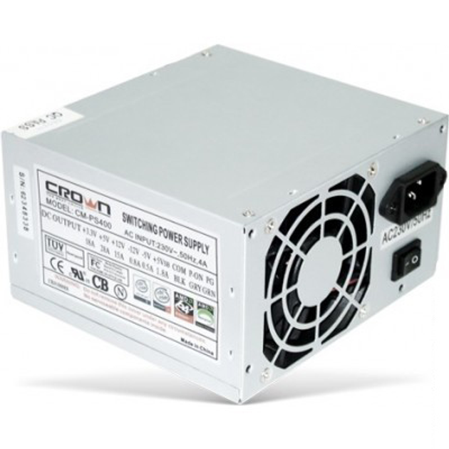 Блок питания Crown Standart 400W ATX CM-PS400W silver - изображение 1