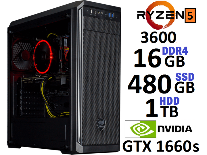 Компьютер Игровой Ryzen 5 3600 GTX 1660 Super V1 – фото, отзывы