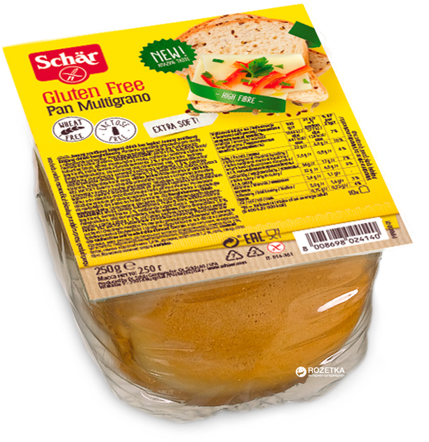Белый хлеб с семенами без глютена Dr. Schar Pan Multigrano 250 г ...