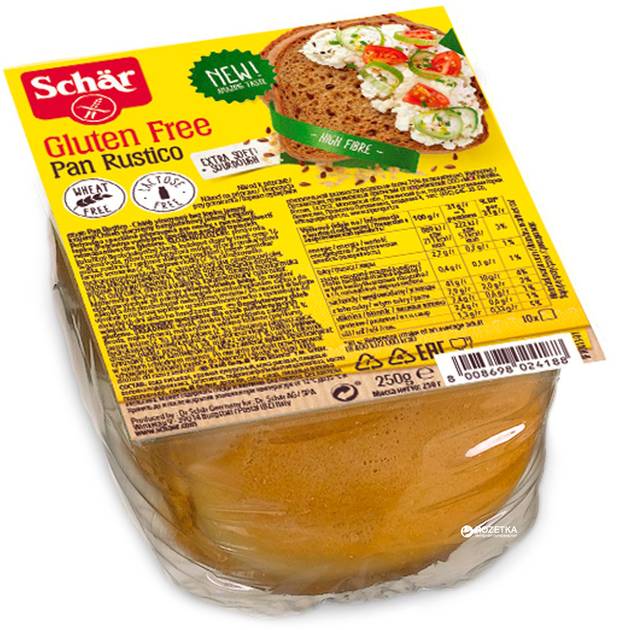 Хлеб многозерновой без глютена Dr. Schar Pan Rustico 250 г ...