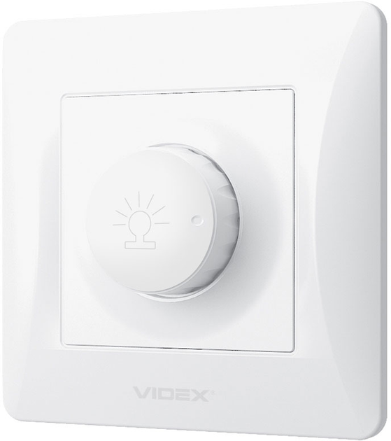 Світлорегулятор поворотний VIDEX Binera 600 Вт Білий (VF-BNDM600-W) - зображення 3