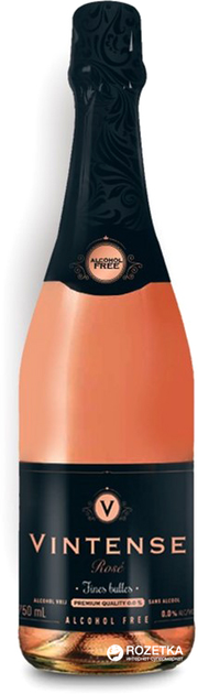 Вино ігристе Vintense Fines Bulles Rose Безалкогольне 0.75 л 0% (5415270100179) - зображення 1