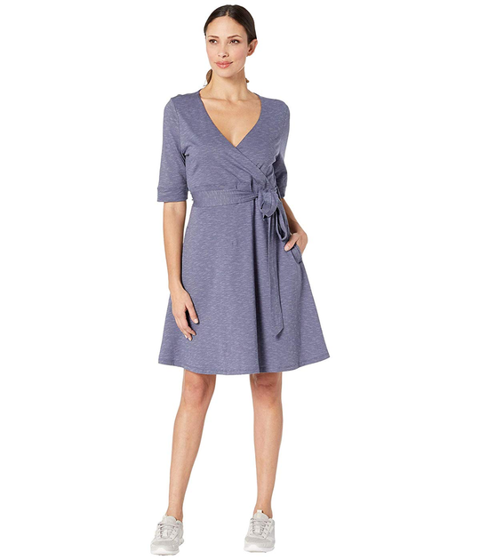 ToadCo Cue Wrap Cafe Dress Blue Shadow S 42