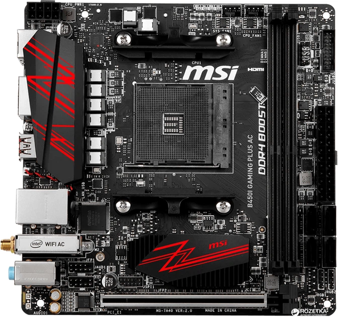 美品 MSI B450I GAMING PLUS AC 最新BIOS更新済み Материнская плата MSI B450I Gaming Plus AC (sAM4, AMD B450, PCI