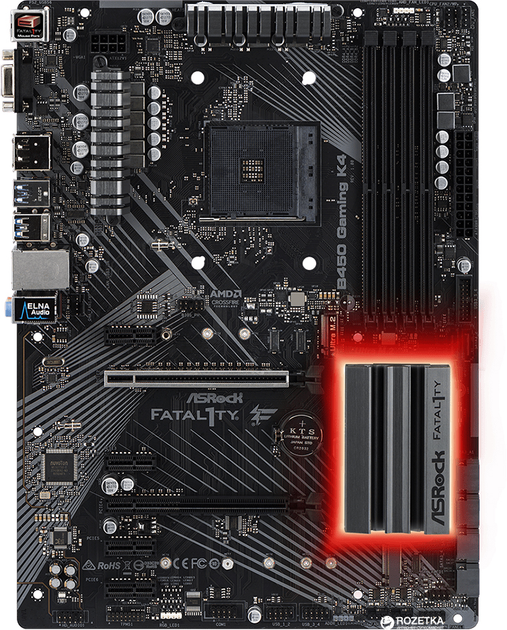 Материнская плата ASRock Fatal1ty B450 Gaming K4 (sAM4, AMD B450, PCI ...