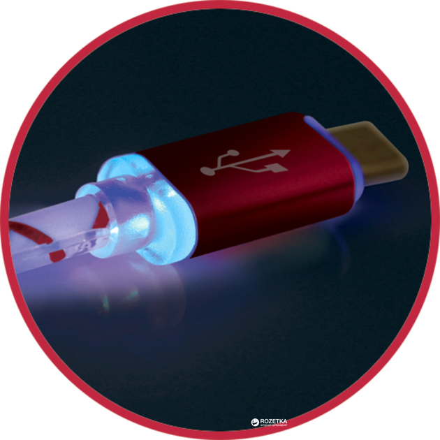 Кабель Defender USB08-03LT USB2.0 LED AM - MicroBM 1 м Червоний (87556) - Фото 4 Кабель Defender USB08-03LT USB2.0 LED AM - MicroBM 1 м Червоний (87556) - зображення 4