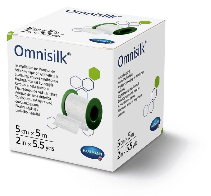 Фіксуючий пластир з штучного шовку Omnisilk / Омнисилк 5 см х 5 м - зображення 1