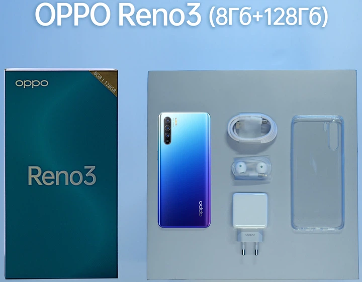 Мобильный телефон OPPO Reno3 8/128GB Auroral Blue – фото, отзывы