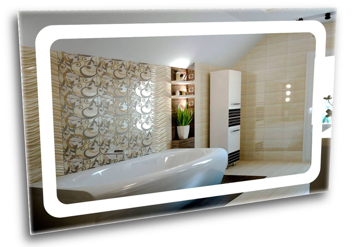 Зеркало в ванную с LED-подсветкой StudioGlass 6-4 80х70 см – низкие .
