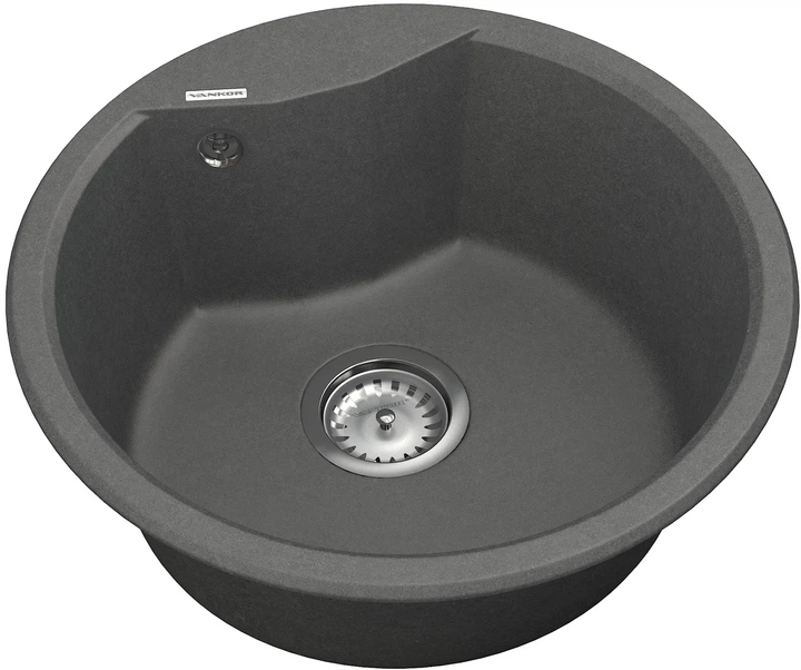 Кухонная мойка гранит VANKOR Vena VMR 01.48 Gray + сифон одинарный VANKOR Стандарт - изображение 2