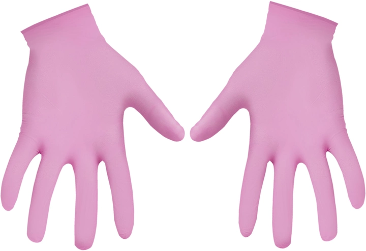 Одноразовые перчатки XoKo нитриловые без пудры Размер M 10 шт Розовые (9869201151949) - изображение 4