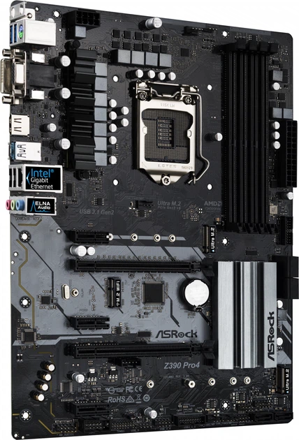 Материнська плата ASRock Z390 Pro4 (s1151, Intel Z390, PCI-Ex16) - зображення 2