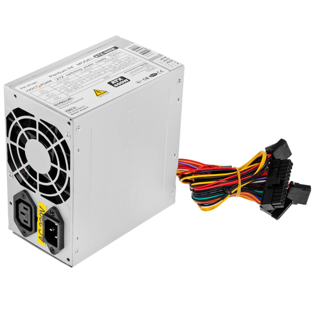 Блок питания LogicPower Micro Matx 400W ATX-400W, 80 mm, 20+4pin, 4x4pin, SATA х 2, Molex 2x4pin, кабеля немодульные (1418) - изображение 1
