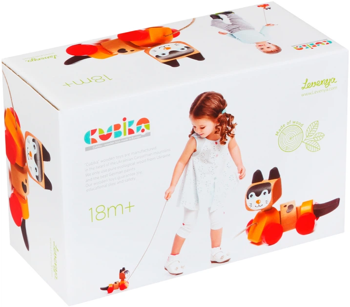 Дерев'яна іграшка Cubika Котик-каталка (13616) (4823056513616) - зображення 5