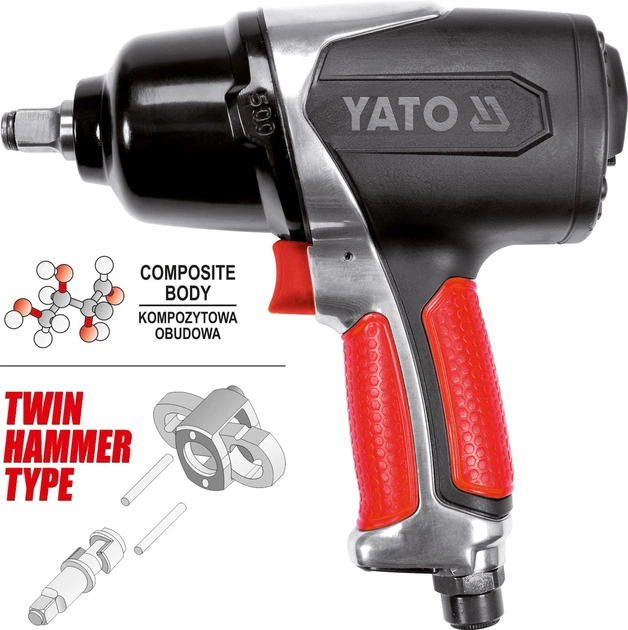 Гайковерт ударний пневматичний YATO 1/2" 680 Нм (YT-09524) - зображення 5
