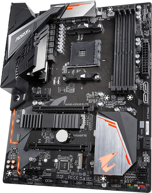 Материнская плата Gigabyte B450 Aorus Elite (sAM4, AMD B450, PCI-Ex16 ...