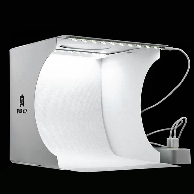 Лайткуб (фотобокс) для предметної зйомки Puluz PU5022 24 x 23 x 22 см + 2 LED-панелі Білий (PU5022) - зображення 4