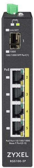 Gigabitowy niezarządzalny przełącznik PoE Zyxel RGS100-5P (RGS100-5P-ZZ0101F) - obraz 2