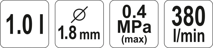 Pistolet lakierniczy Yato YT-2346 z dolnym zbiornikiem 1 l 1.8 mm (5906083923463) - obraz 3