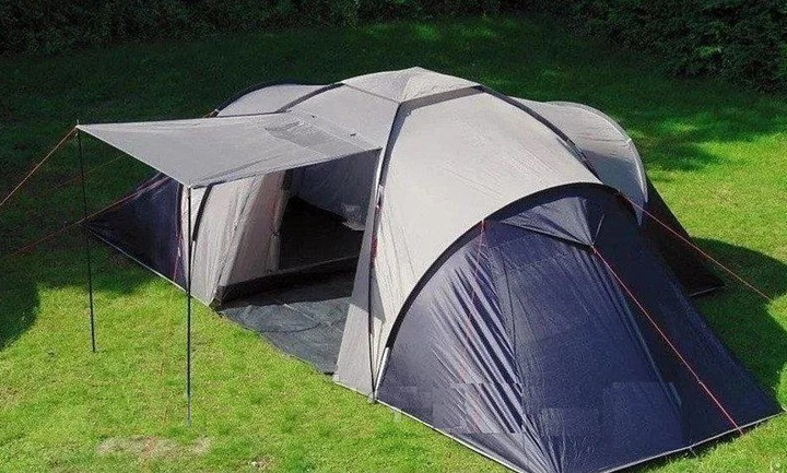 Палатка туристическая 3-х комнатная 6-ти местная с тамбуром и навесом ...