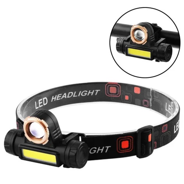 Налобный аккумуляторный фонарь Led Headlight 874-XPE+COB (t361) – фото ...