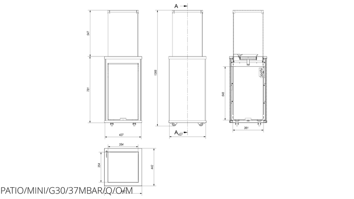 Газовий обігрівач Kratki PATIO MINI керамограніт OXIDE MORO - пульт - зображення 7