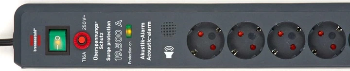 Zabezpieczenie przeciwprzepięciowe Brennenstuhl Secure-Tec 6 gniazd 3 m (1159540376) - obraz 2