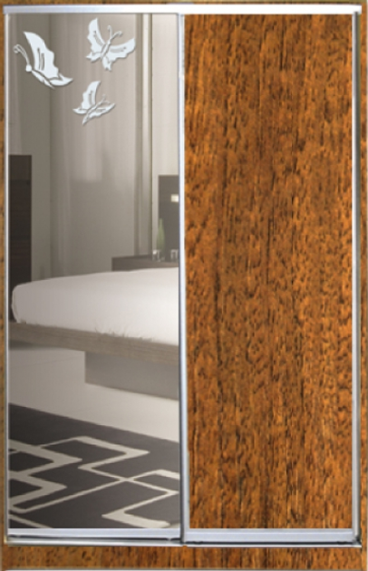 Шкаф купе Luxe Studio Классик-1 ДСП/Зеркало с Пескоструем-5 ...