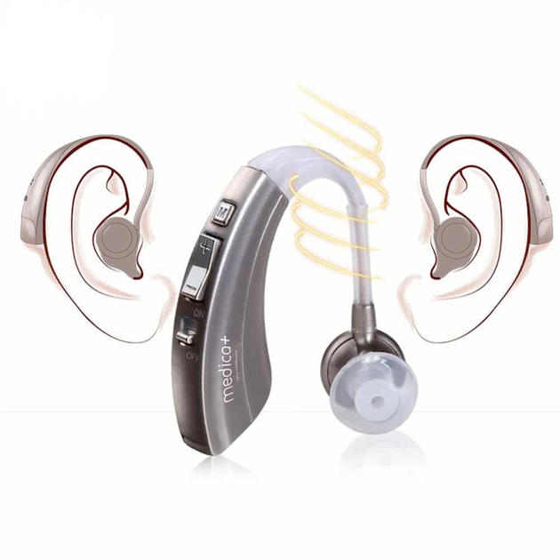 Универсальный слуховой аппарат Medica-Plus sound control 9.0 (Pro) Высокочувствительный заушный усилитель с очень мягким и естественным звуком Original Серый - изображение 2