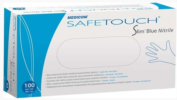 Перчатки SafeTouch Slim Blue Medicom размер XS 100 штук - изображение 2