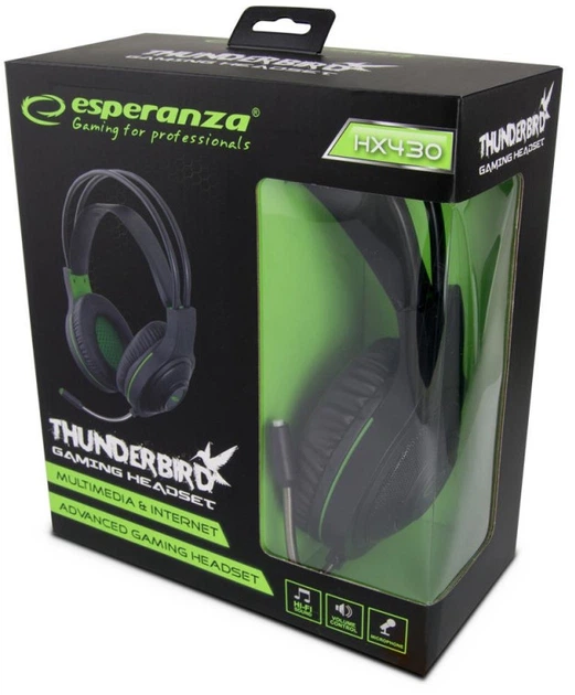 Słuchawki Esperanza EGH430 Czarny/Zielony (5901299938645) - obraz 2