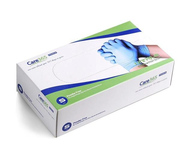 Перчатки CARE365 нитриловые медицинские непудренные Размер XS 100шт Голубые - изображение 1