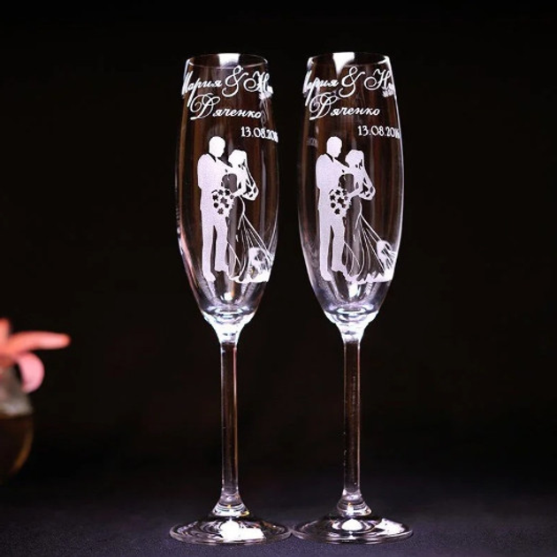 Свадебное украшение - рисуем на стеклянных бокалах с помощью пасты GlassMat