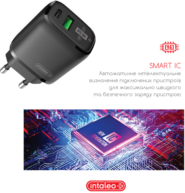 Сетевое зарядное устройство Intaleo TCGQPD220 Черный (1283126509995) - изображение 2