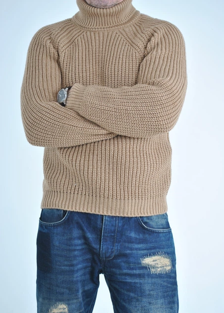 Мужской свитер крупной вязки в красивом бежевом цвете,р.М – низкие цены ...