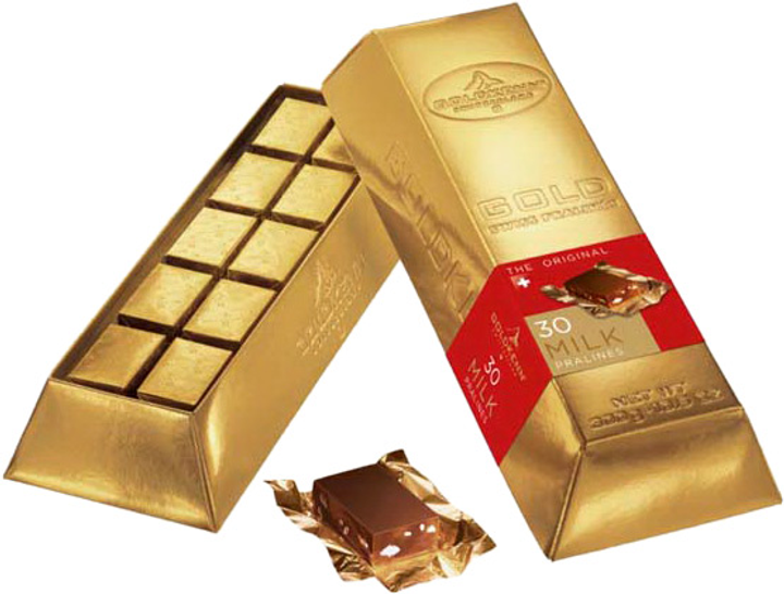 Набор молочного шоколада Goldkenn Золотой слиток 300 г (7610403002506 ...