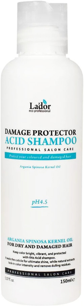 Акція на Безлужний шампунь La'dor Damage Protector Acid Shampoo з pH 4.5 для завитого та фарбованого волосся 150 мл від Rozetka